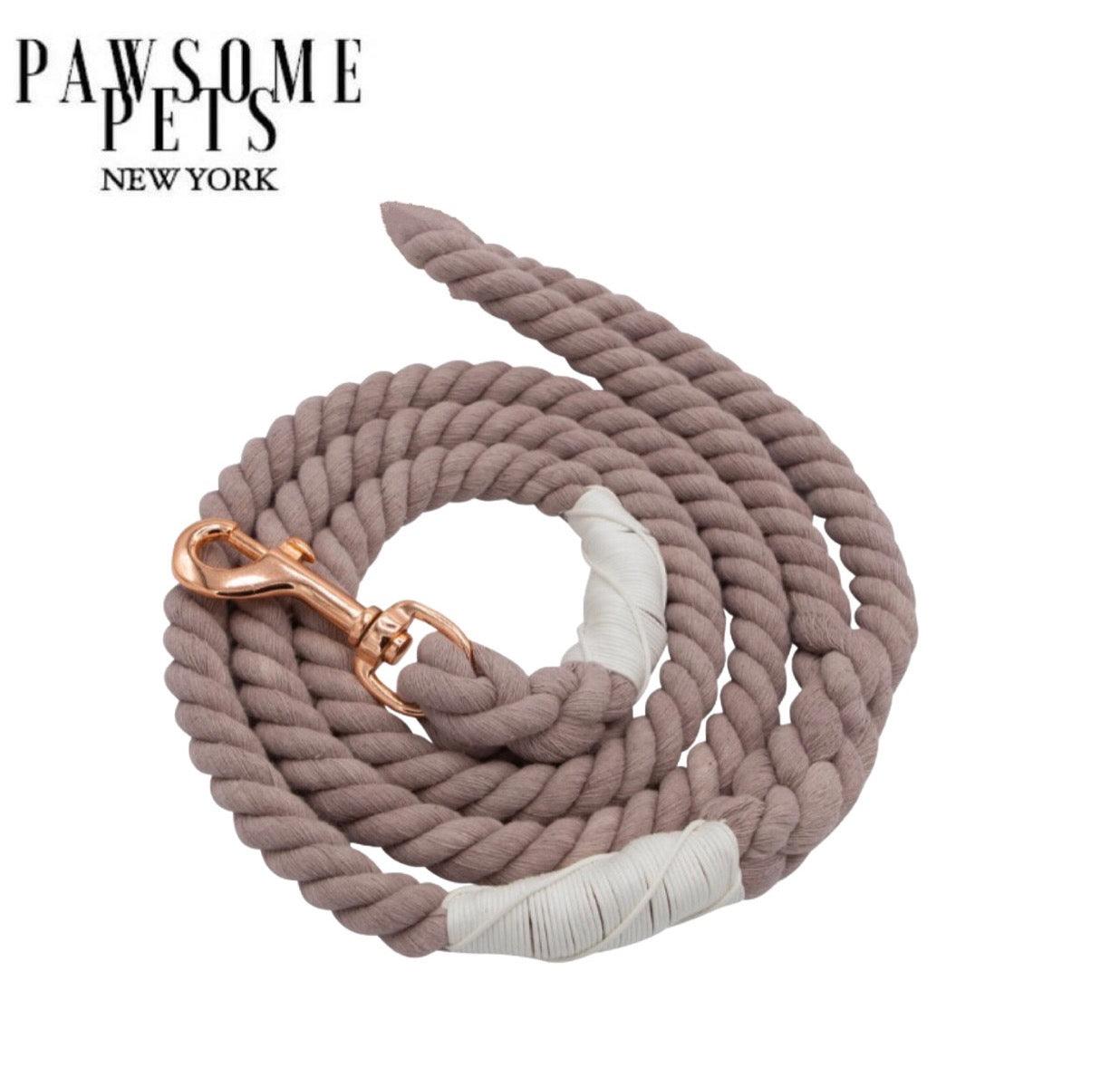 ROPE LEASH - KHAKI - Pawsomepetsnewyork