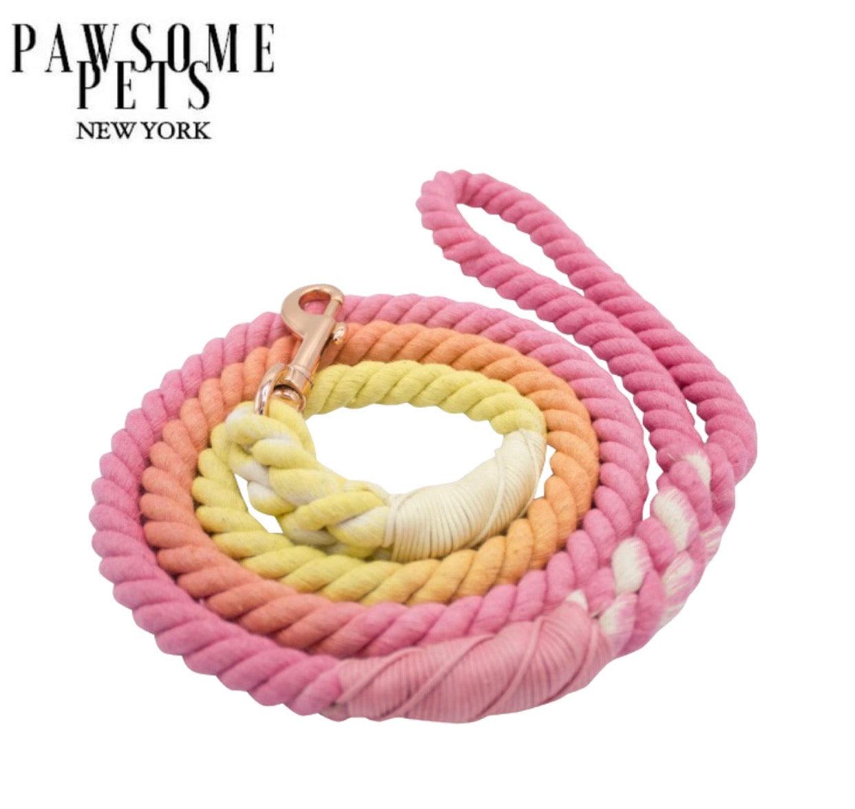 ROPE LEASH - PEONY - Pawsomepetsnewyork