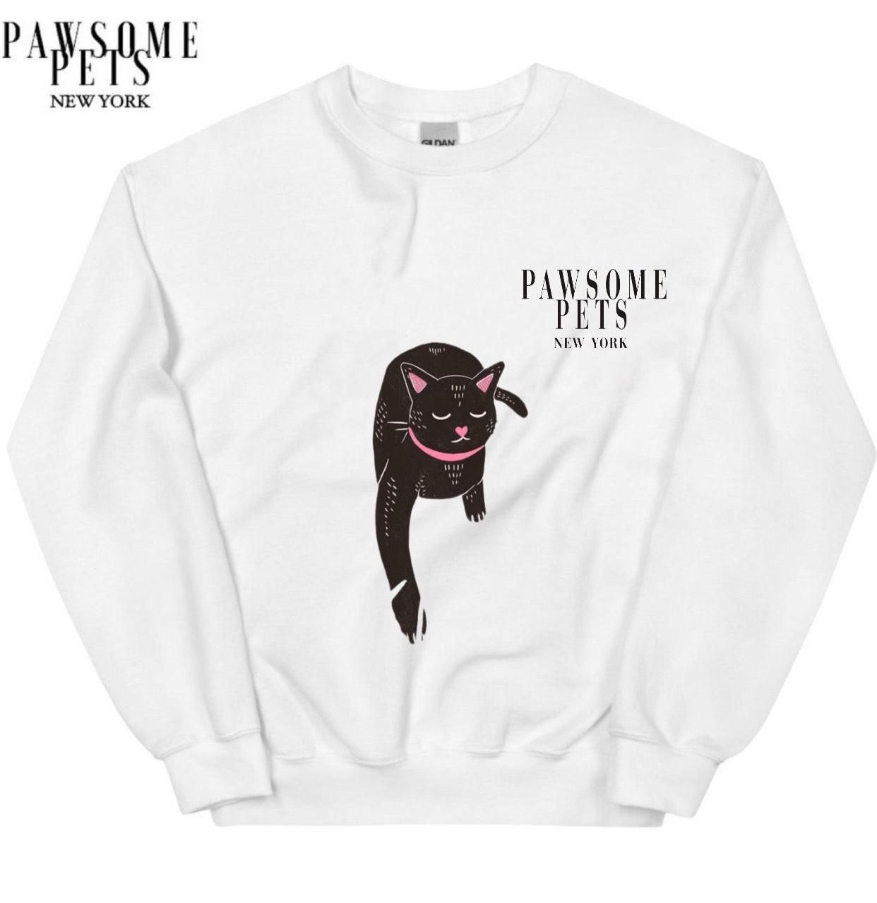 SWEATSHIRT - BLACK CAT - Pawsomepetsnewyork